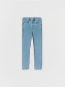 Spodnie i spodenki dla dziewczynek - Reserved - Jeansy slim high waist - niebieski - miniaturka - grafika 1