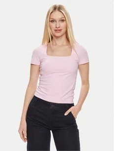 Noisy May T-Shirt Mik 27029540 Różowy Slim Fit - Koszulki i topy damskie - miniaturka - grafika 1
