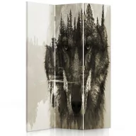 Parawany - Parawan dwustronny FEEBY, Wilk na tle lasu - brązowy 110x170 - miniaturka - grafika 1