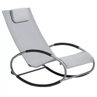 Fotele i krzesła ogrodowe - Beliani Krzesło ogrodowe bujane szare CAMPO 75306 - miniaturka - grafika 1