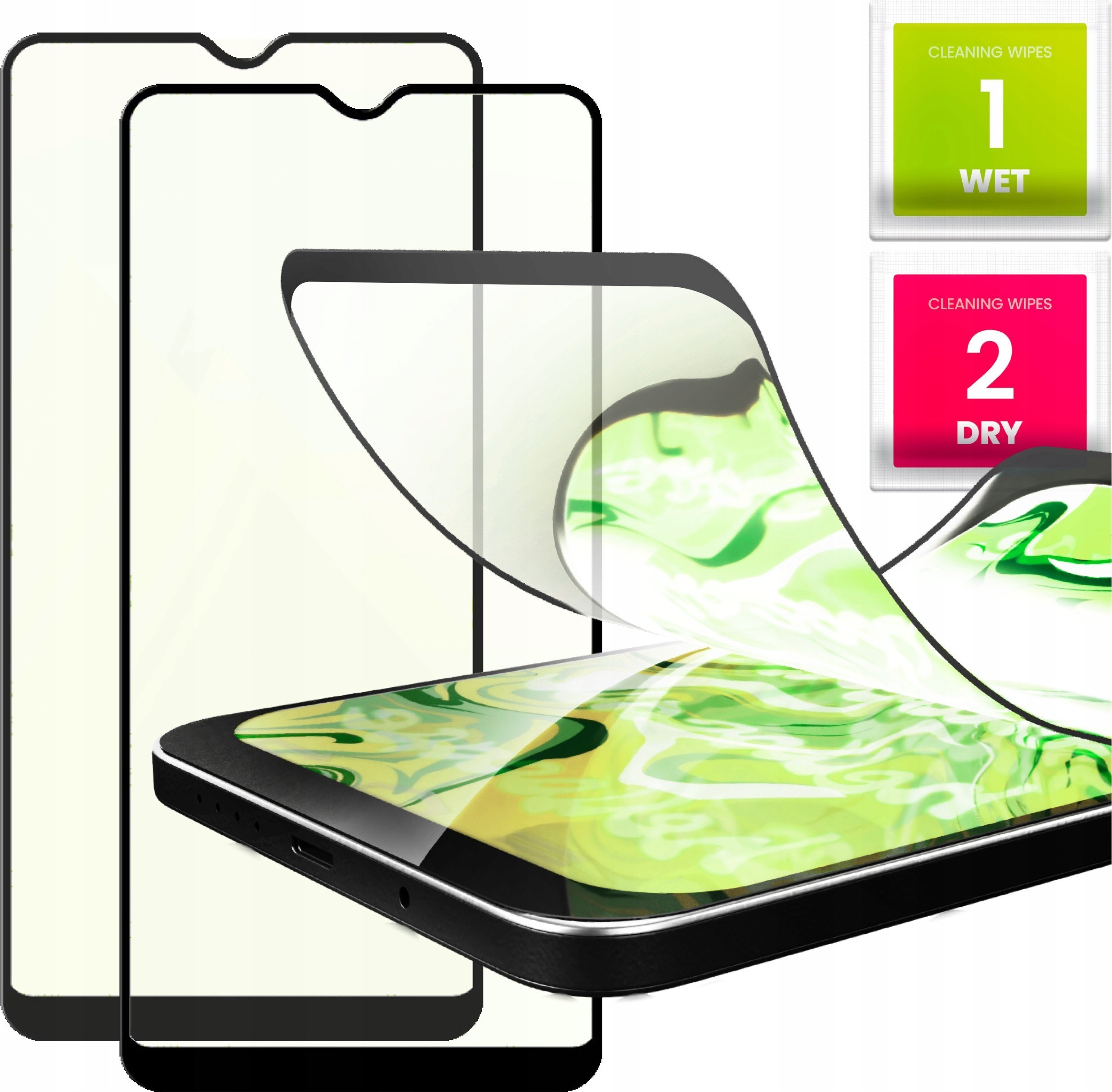 Hello Case 2x Szkło Hybrydowe do Motorola Moto G9 szybka 9H, ochronne, na cały ekran