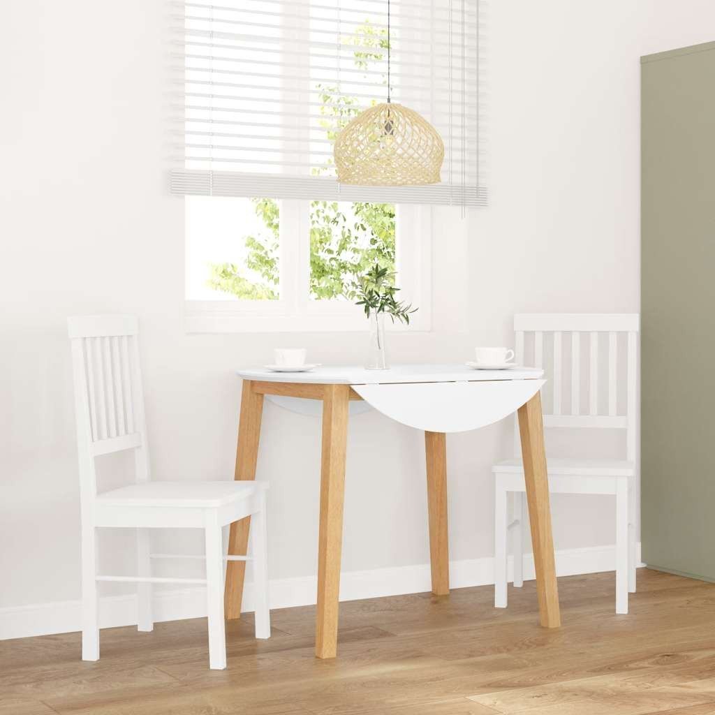 vidaXL Krzesła do jadalni 2 szt. Białe lite drewno gumowe