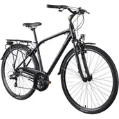 Rowery - Rower trekkingowy INDIANA X-Road 1.0 M21 28 cali Czarny - miniaturka - grafika 1