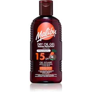 Malibu Dry Oil Gel With Beta Carotene and Coconut Oil SPF15 preparat do opalania ciała 200 ml unisex - Balsamy i kremy do opalania - miniaturka - grafika 1