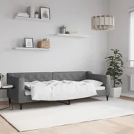 Sofy i kanapy - vidaXL Sofa z funkcją spania, ciemnoszara, 80x200 cm, obita tkaniną - miniaturka - grafika 1