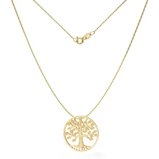 Giorre, Złoty naszyjnik drzewo życia szczęścia, 45 cm - Naszyjniki - miniaturka - grafika 1
