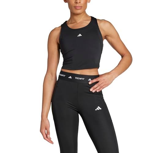 adidas Kobiety TECHFIT Cropped Training Tank Top, BLACK, XXL
