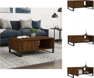 Ławy i stoliki kawowe - vidaXL Stolik kawowy brązowy dąb 90x60x35 cm materiał drewnopochodny - Stoliki kawowe - miniaturka - grafika 1