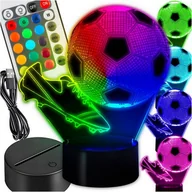 Lampy stojące - Lampka nocna podświetlana 3d led piłka nożna kabel usb  pilot korki dzieci - miniaturka - grafika 1