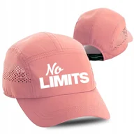 Czapki i chusty sportowe męskie - Czapka do Biegania Przewiewna NO LIMITS Różowa Wz - miniaturka - grafika 1