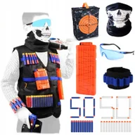 Zabawki militarne - Gotowy Zestaw Vest Set #3A ( Z Długim Magazynkiem) Do Hasbro Nerf + Torba Zamiennik Na Akcesoria Nerf - miniaturka - grafika 1