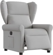 Fotele - vidaXL Elektryczny fotel rozkładany Cloud Grey Fabric - miniaturka - grafika 1