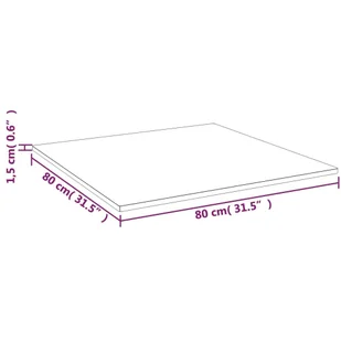 Kwadratowy blat do stolika, jasnobrązowy, 80x80x1,5 cm, dębowy - Blaty meblowe i parapety okienne - miniaturka - grafika 5