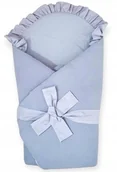 Rożki i beciki - CZAS BOBASA ROŻEK BECIK OTULACZ NIEMOWLĘCY MUŚLINOWY 80x80cm DWUSTRONNY PREMIUM NIEBIESKI - miniaturka - grafika 1