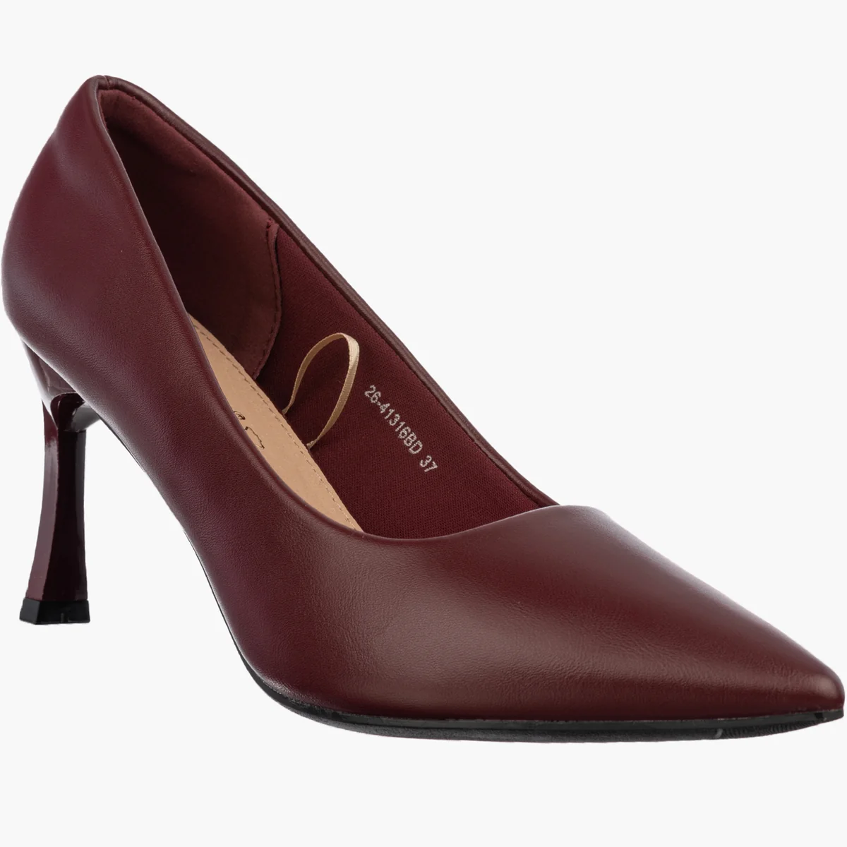 Szpilki Damskie Ekoskóra Eleganckie Buty Na Obcasie Klasyczne Bordowe 39