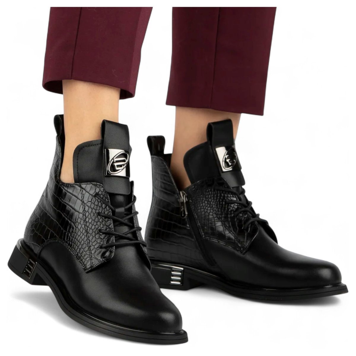 Botki Damskie SKÓRZANE FILIPPO Jesienne Niskie Płaskie Ciepłe Eleganckie 36