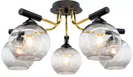 Lampy sufitowe - MLAMP Modernistyczna LAMPA sufitowa ELM2207/5 BL TR MLAMP loftowa OPRAWA szklane kule czarne złote ELM2207/5 BL TR - miniaturka - grafika 1