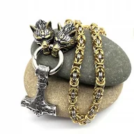 Naszyjniki męskie - NASZYJNIK Męski MŁOT THORA Wilki GRUBY 118 - miniaturka - grafika 1