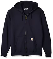 Bluzy męskie - Carhartt Carhartt Męska średnia waga bluza z kapturem z zamkiem błyskawicznym, Nowy granat, XS .K122.472.S003 - miniaturka - grafika 1