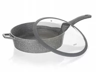 Patelnie - PATELNIA GŁĘBOKA z pokrywą ALUMINIUM 28 cm GRANITE duża NA PREZENT pokrywka - miniaturka - grafika 1