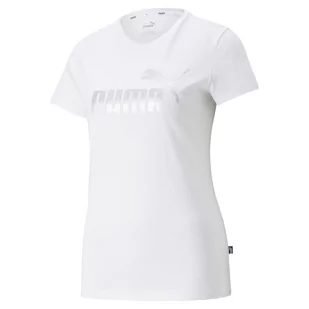 Puma Koszulka Damska T-Shirt Ess Metallic Logo Tee Biała 848303 02 M - Koszulki i topy damskie - miniaturka - grafika 1