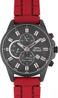 Zegarki męskie - Zegarek męski SLAZENGER SL.09.6554.2.05 czerwony fashion na urodziny - miniaturka - grafika 1