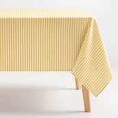 Obrusy i serwetki - Obrus plamoodporny bawełniany, miękki w dotyku, w paski żółty 160x100 cm - miniaturka - grafika 1