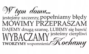Napis na ścianę, naklejka 75x38cm wybór koloru - W tym domu... - 60 - Naklejki na ścianę - miniaturka - grafika 1