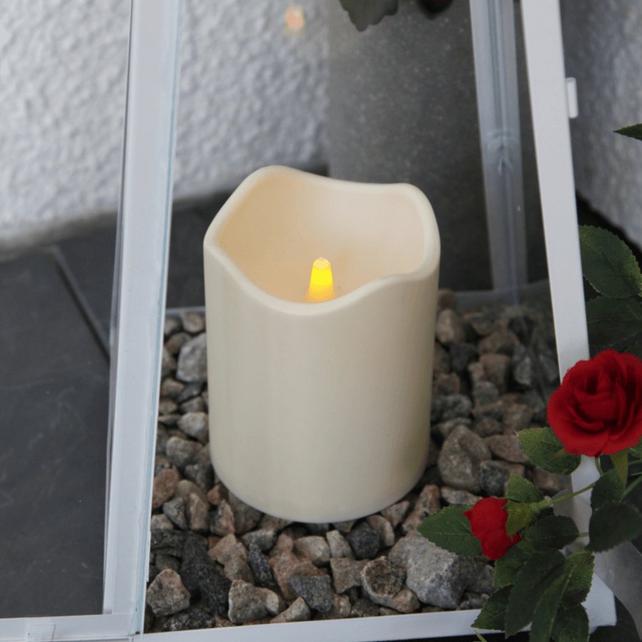 Świeca Led PAUL beżowa 12,5cm zewnętrzna 1000h IP44