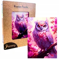 Puzzle - Drewniane Puzzle Edukacyjne A3 Kolorowa Sowa Dzieci i Dorośli 240el DUŻE - miniaturka - grafika 1