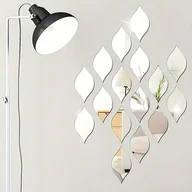 Inne - TEMU 10 sztuk 3D akrylowych naklejek lustrzanych na ścianę, w stylu vintage, z motywem liści i kropel wody, samoprzylepne, dekoracyjne do zawieszenia - miniaturka - grafika 1