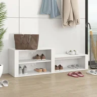 Szafki na buty - Szafka na buty, wysoki połysk, biała, 150x35x45 cm - miniaturka - grafika 1