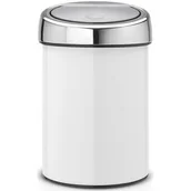 Kosze na śmieci - Brabantia Kosz na śmieci z pokrywą Touch Bin, biały, 3 l - miniaturka - grafika 1