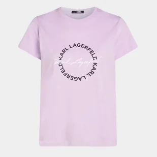 KARL Lagerfeld T-Shirt damski Pastel Lilac [rozmiar S] - Koszulki i topy damskie - miniaturka - grafika 1