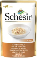 Mokra karma dla kotów - Zestaw Schesir w galarecie, saszetki, 24 x 85 g - Paski z kurczaka w sosie - miniaturka - grafika 1