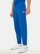Spodnie sportowe damskie - Reebok Spodnie damskie Small Logo Fleece 100202849 Niebieski Regular Fit - miniaturka - grafika 1