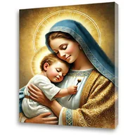 Ikony i obrazy sakralne - Obraz religijny na płótnie Matka Boża z Dzieciątkiem Jezus - miniaturka - grafika 1