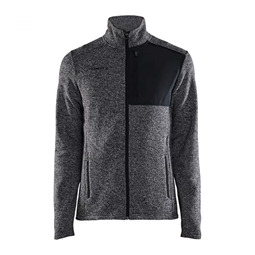 Craft ADV EXPLORE HEAVY FLEECE kurtka polarowa męska 3XL | czarny melanż | szczotkowana strona wewnętrzna | kieszeń na piersi z zamkiem błyskawicznym | bluza męska | odzież sportowa dla mężczyzn