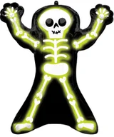 Halloween - Balon foliowy Neonowy Szkielet na Halloween - 68 x 76 cm - 1 szt. - miniaturka - grafika 1