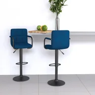 Taborety i hokery - vidaXL Hokery, 2 szt., niebieskie, obite aksamitem - miniaturka - grafika 1