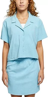 Koszule damskie - Urban Classics Damska koszula Ladies Towel Resort Shirt balticblue XS, Balticblue, XS - grafika 1