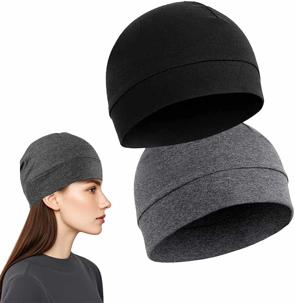 CZAPKA 2 SZTUKI SPORTOWA BAWEŁNIANA JEDNOLITA BEZ DASZKA UNISEX DŻERSEJ