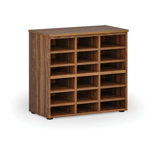 Regał sortujący PRIMO WOOD, 740 x 800 x 420 mm, 18 przegród, orzech - Regały biurowe - miniaturka - grafika 1