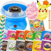 Urządzenia do czekolady i słodyczy - Maszyna Do Waty Cukrowej Maszynka Do Robienia Waty Cukrowej Patyczki Zestaw - miniaturka - grafika 1