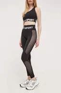 Legginsy - PLEIN SPORT legginsy damskie kolor czarny gładkie - Plein Sport - miniaturka - grafika 1