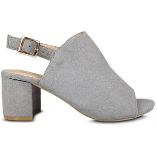 Sandały damskie espadryle wygodne buty plażowe na średnim obcasie Miros szary Gr.36 - Espadryle damskie - miniaturka - grafika 1