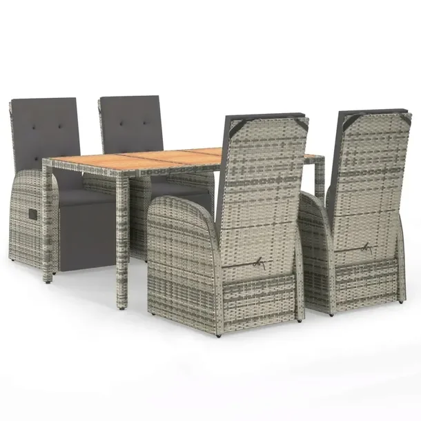 Zestaw Mebli Ogrodowych z Rattanu PE, Stół 150x90x75 cm, Krzesła 57x69x1