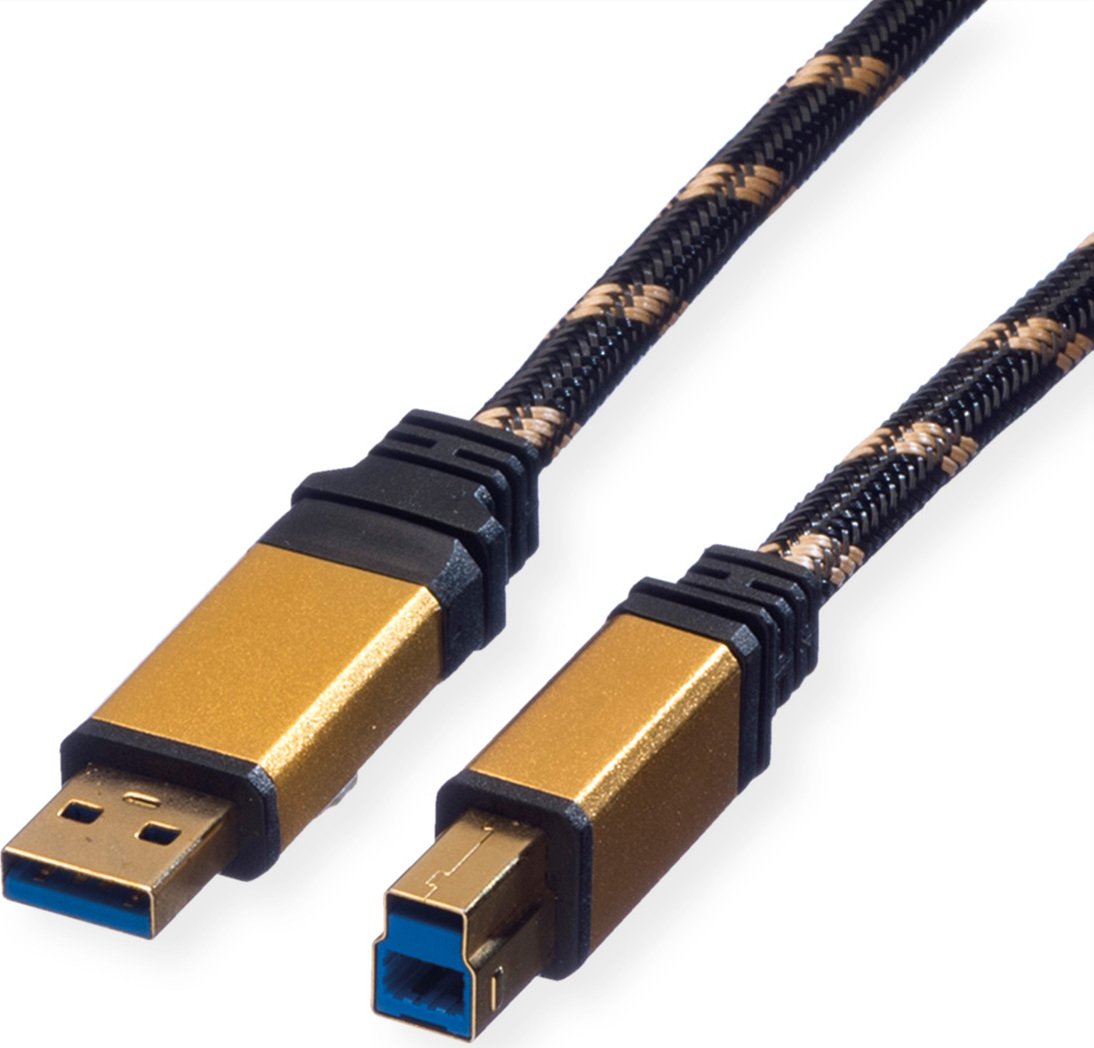 Kabel ROLINE GOLD USB 3.2 Gen 1, typ A-B, 0,8 m