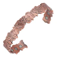 Bransoletki - Bransoletka miedziana magnetyczna bangla damska z motywem motyli - miniaturka - grafika 1