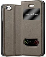 Etui i futerały do telefonów - Etui ochronne Cadorabo do Apple iPhone 5 / 5S / SE 2016 w kolorze brązowym etui na telefon komórkowy etui na książkę - miniaturka - grafika 1